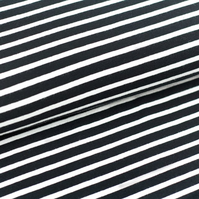 Biojersey Streifen - schwarz-weiß